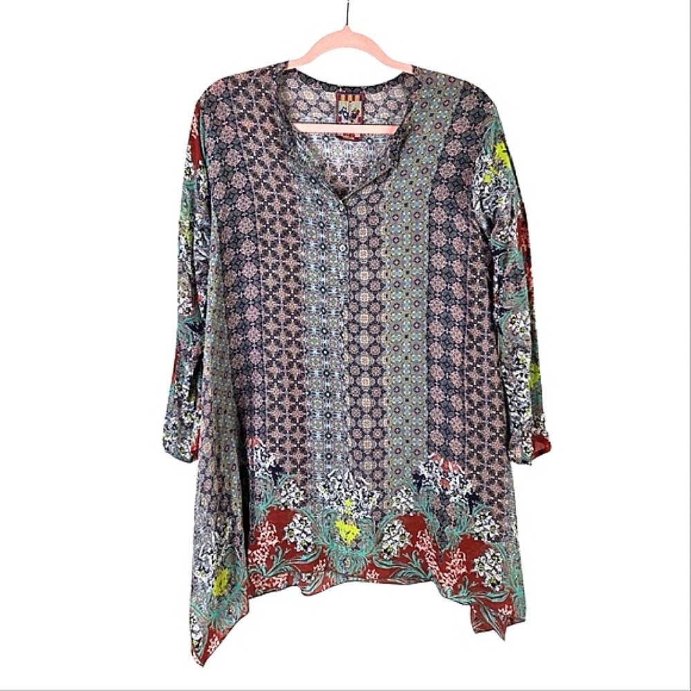 Johnny Was Multipattern Tunic Top